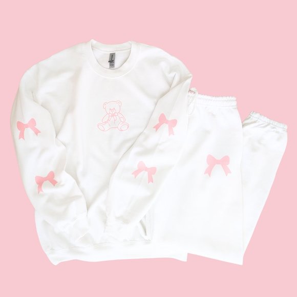 Teddy Bear Pink Bow Sweatshirt - Picture 8 of 9